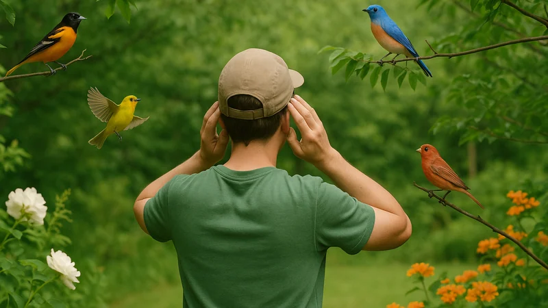 Editorial visual illustrating A Birding Companion for People Who Have Never Owned Binoculars