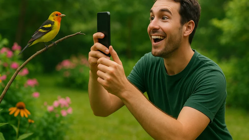 Editorial visual illustrating Best Bird Identification Apps for Casual Backyard Birders