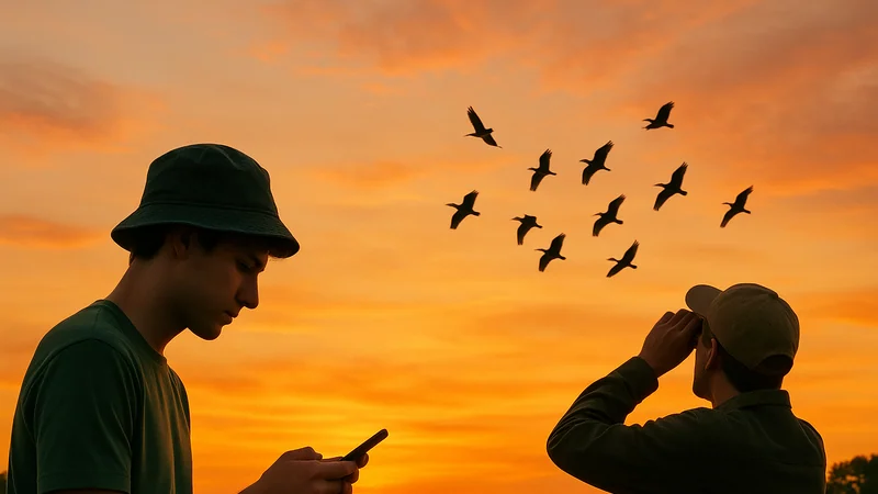 Editorial visual illustrating Bird Migration Trackers Compared: Real-Time Maps vs Personal Sightings