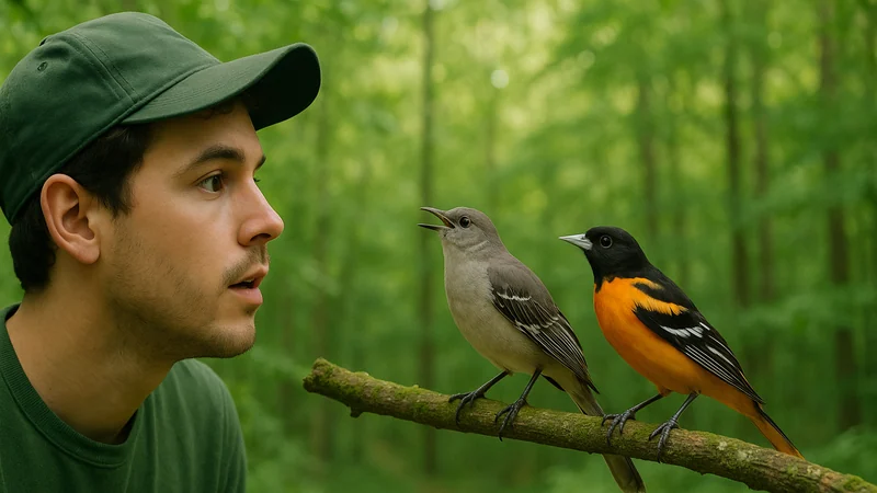 Editorial visual illustrating Birds That Sound Like Other Birds: A Mimic's Field Guide