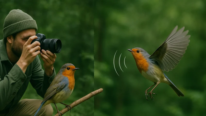 Editorial visual illustrating Photo vs Call: Which Bird ID Method Wins in the Field?