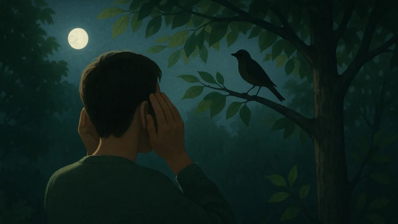 Editorial visual illustrating That Bird Singing at 3 A.M.: Who It Usually Is