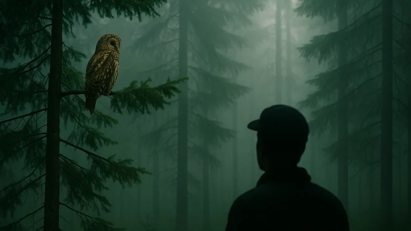 Editorial visual illustrating The Night Shift: Identifying Owl Calls After Dark