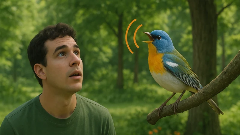 Editorial visual illustrating What Bird Sounds Like a Squeaky Toy, a Laser, or a Car Alarm?