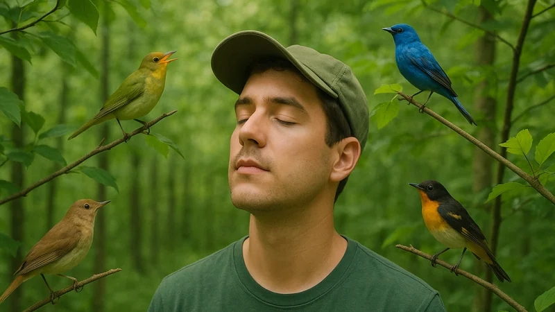 Editorial visual illustrating What Different Bird Sounds Actually Mean: Calls vs Songs