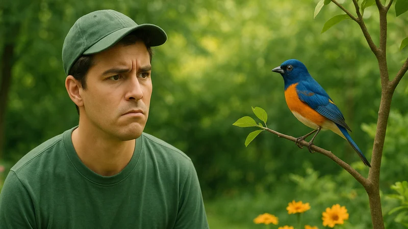 Editorial visual illustrating Why Bird ID Apps Misidentify Common Backyard Species