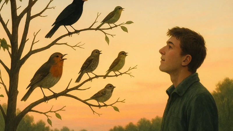 Editorial visual illustrating Why Birds Sing at Dawn: A Practical Explainer for Anyone Who Wakes Up to a Chorus